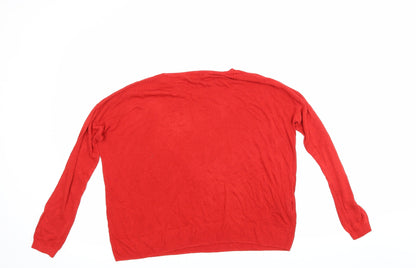 Mango Womens Red   Pullover Jumper Size M