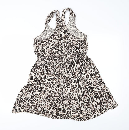 H&M Womens Brown Animal Print  T-Shirt Dress  Size S