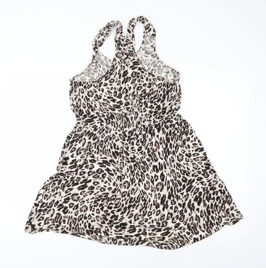 H&M Womens Brown Animal Print  T-Shirt Dress  Size S
