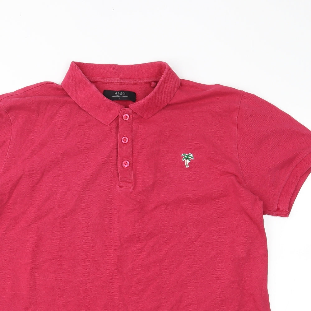 Acw85 Mens Pink    Polo Size L