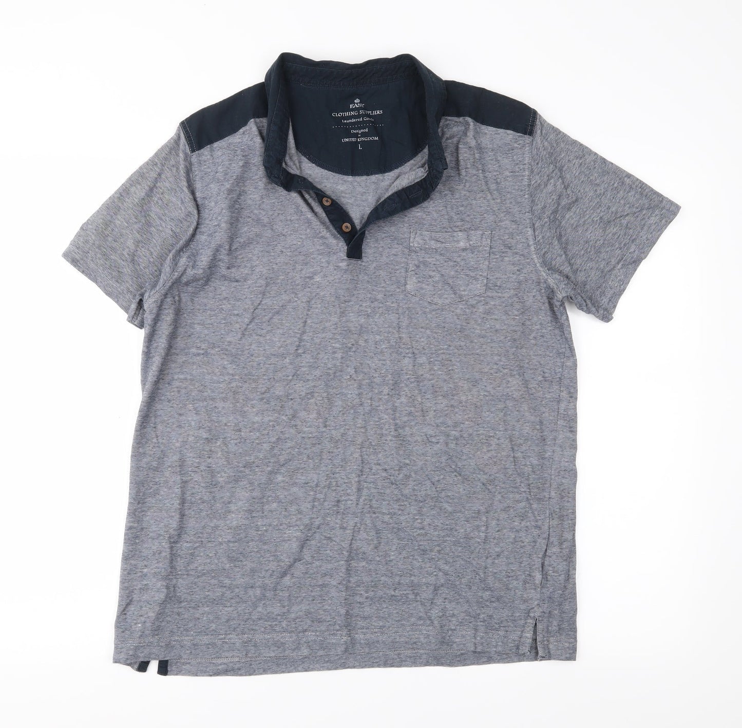 Easy Mens Grey    Polo Size L