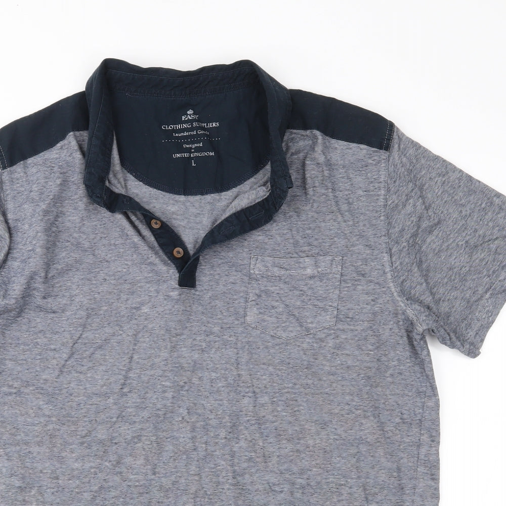 Easy Mens Grey    Polo Size L