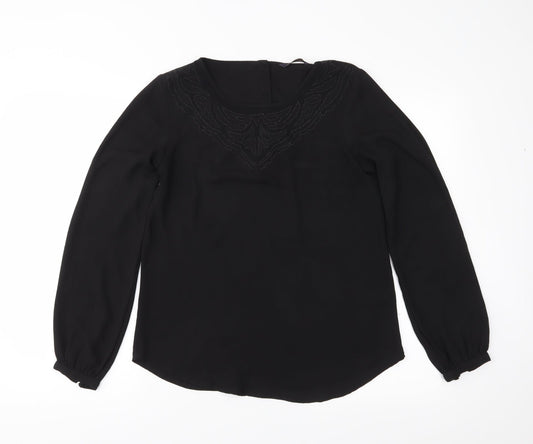 M&S Womens Black   Basic Blouse Size 8