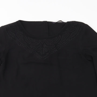 M&S Womens Black   Basic Blouse Size 8