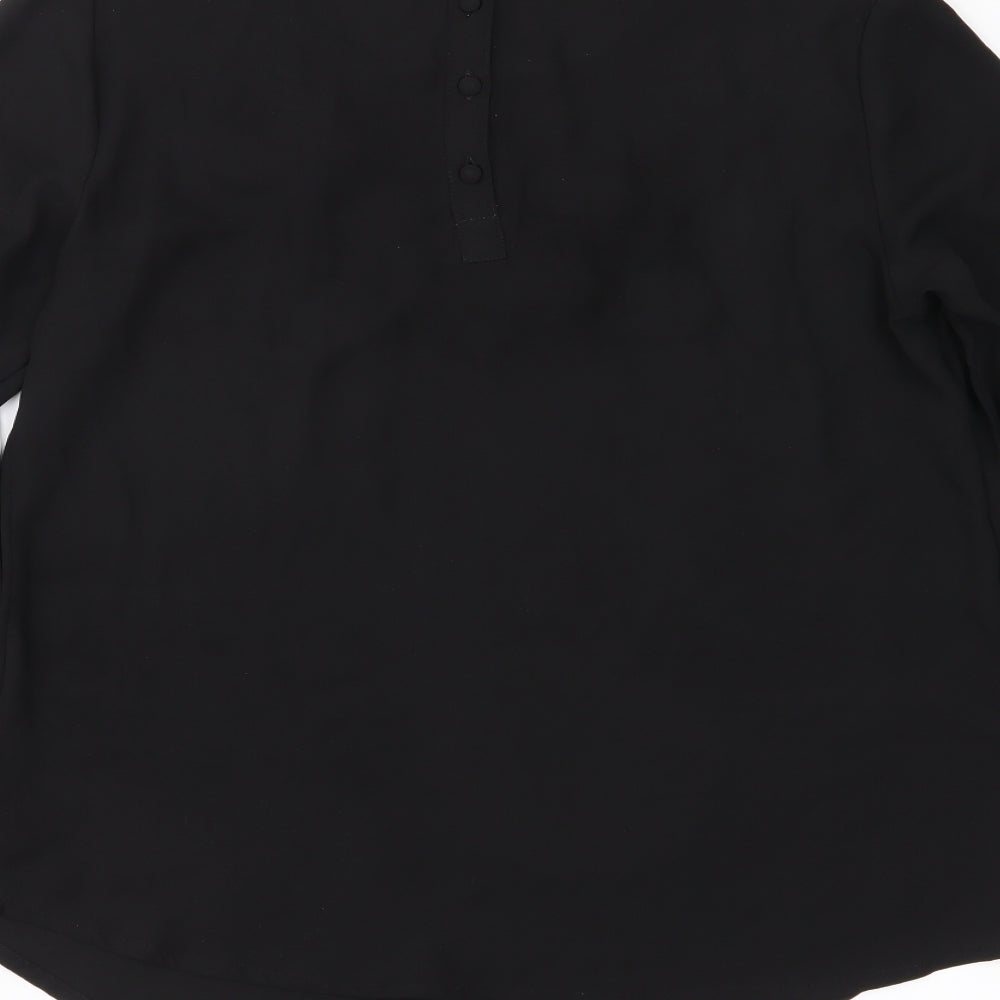 M&S Womens Black   Basic Blouse Size 8
