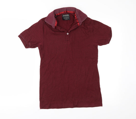 Burton Menswear Mens Red Spotted   Polo Size XS