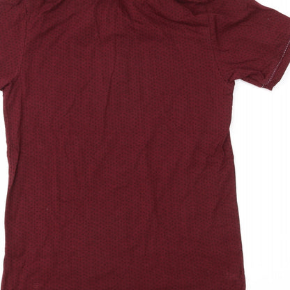 Burton Menswear Mens Red Spotted   Polo Size XS