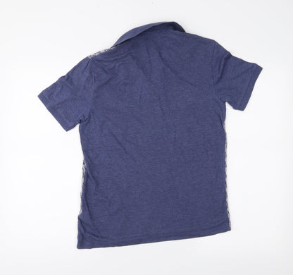 Burton Menswear Mens Black Geometric   Polo Size S