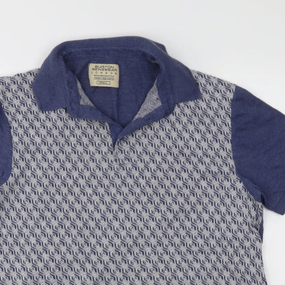 Burton Menswear Mens Black Geometric   Polo Size S