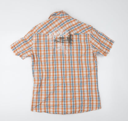 Mens UK Size M Burton Orange  Button-Up Short Sleeve Casual Shirt
