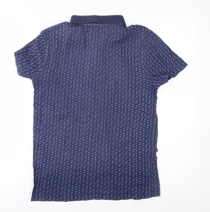 River Island Mens Blue Paisley   Polo Size XS