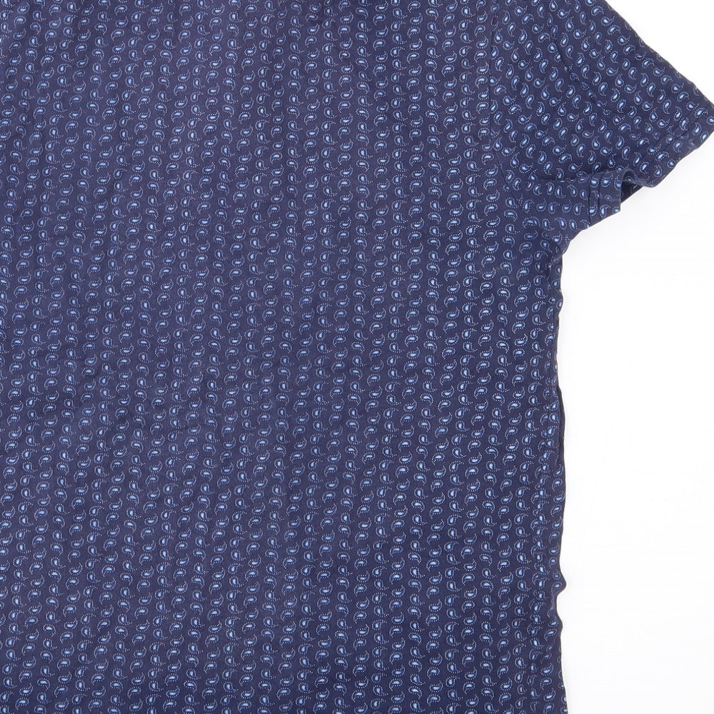 River Island Mens Blue Paisley   Polo Size XS
