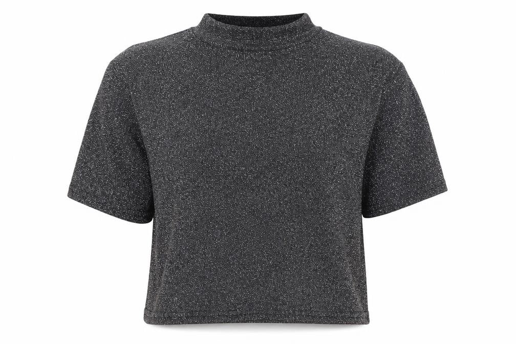 Womens UK Size XS Cooperative Silver Cropped T-Shirt