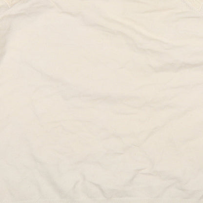 Topshop Womens Ivory   Pullover Jumper Size 12  - hole detail on each shoulder
