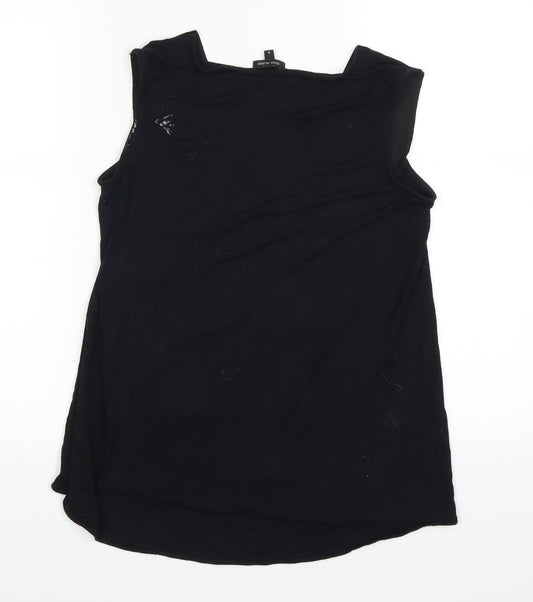 Womens UK Size 8 River Island Black Basic Tank