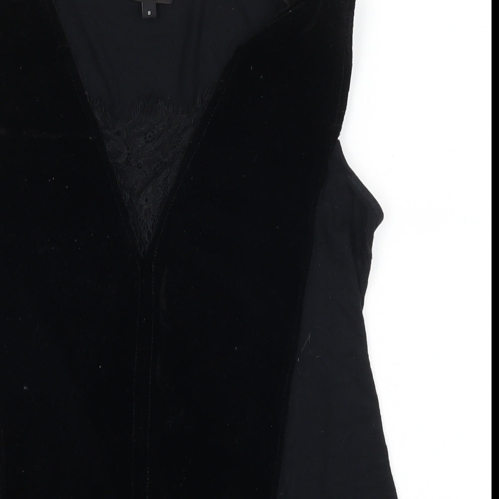 Womens UK Size 8 River Island Black Basic Tank