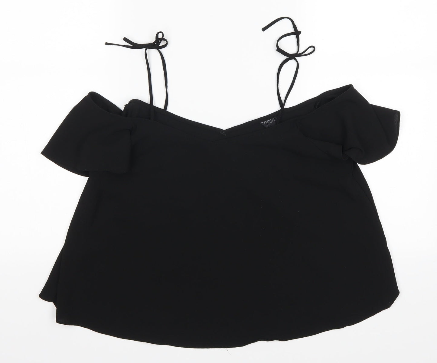 Womens UK Size 10 Topshop Black Basic Blouse