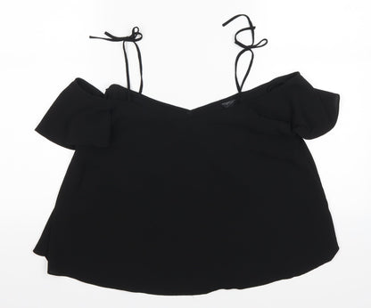 Womens UK Size 10 Topshop Black Basic Blouse