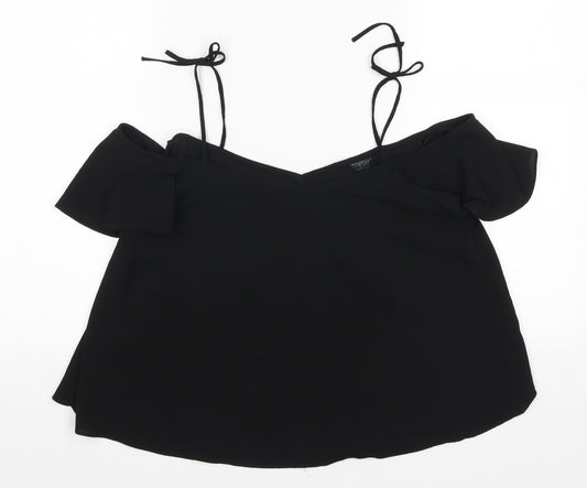 Womens UK Size 10 Topshop Black Basic Blouse