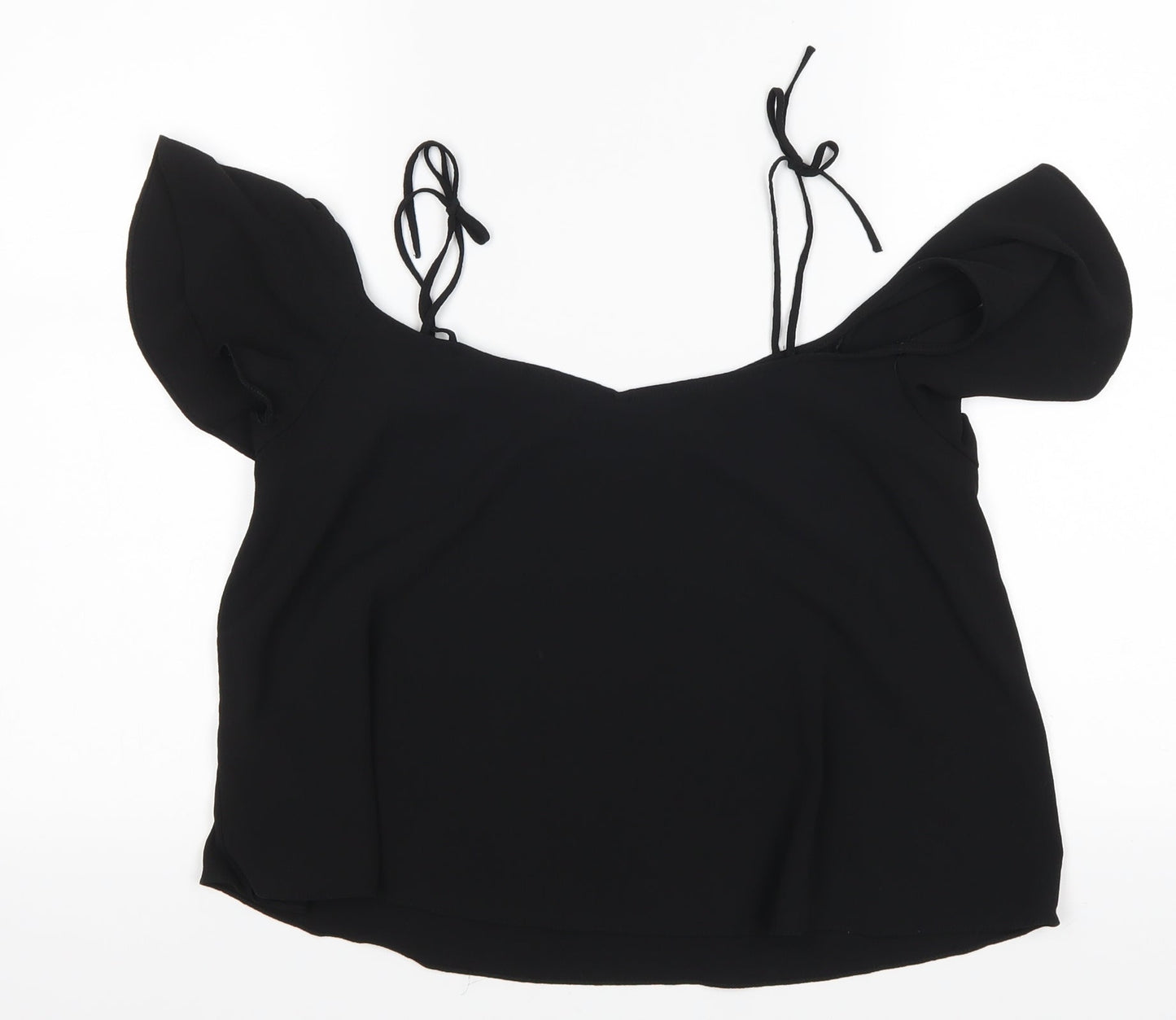 Womens UK Size 10 Topshop Black Basic Blouse
