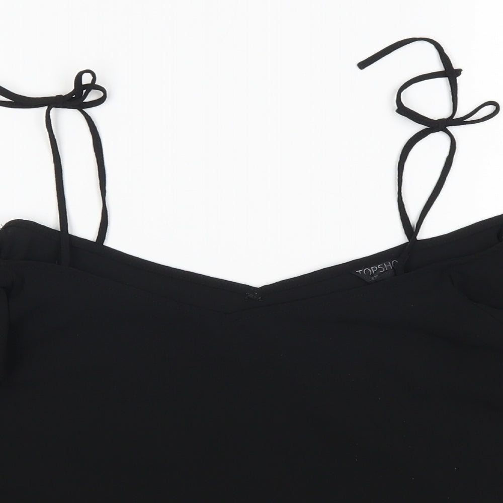 Womens UK Size 10 Topshop Black Basic Blouse