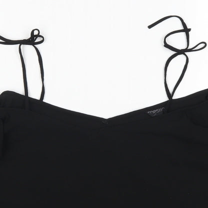 Womens UK Size 10 Topshop Black Basic Blouse