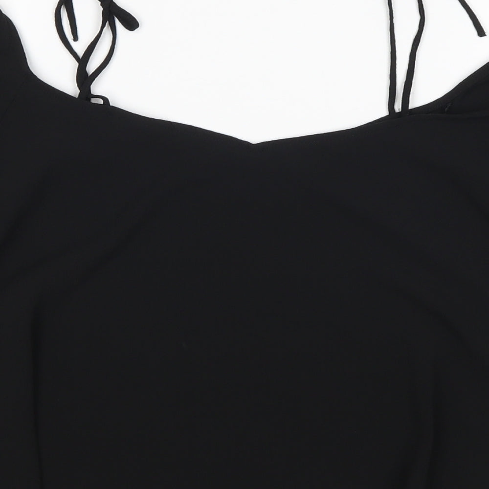 Womens UK Size 10 Topshop Black Basic Blouse