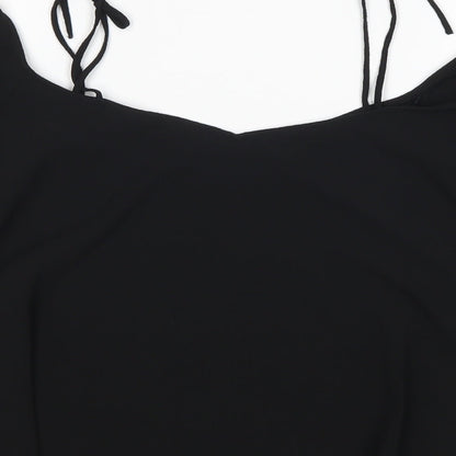 Womens UK Size 10 Topshop Black Basic Blouse