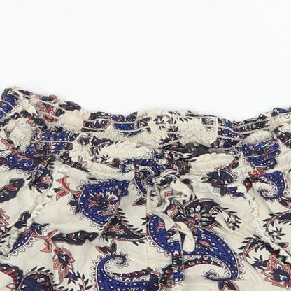 Primark Womens Ivory Paisley  Hot Pants Shorts Size 12