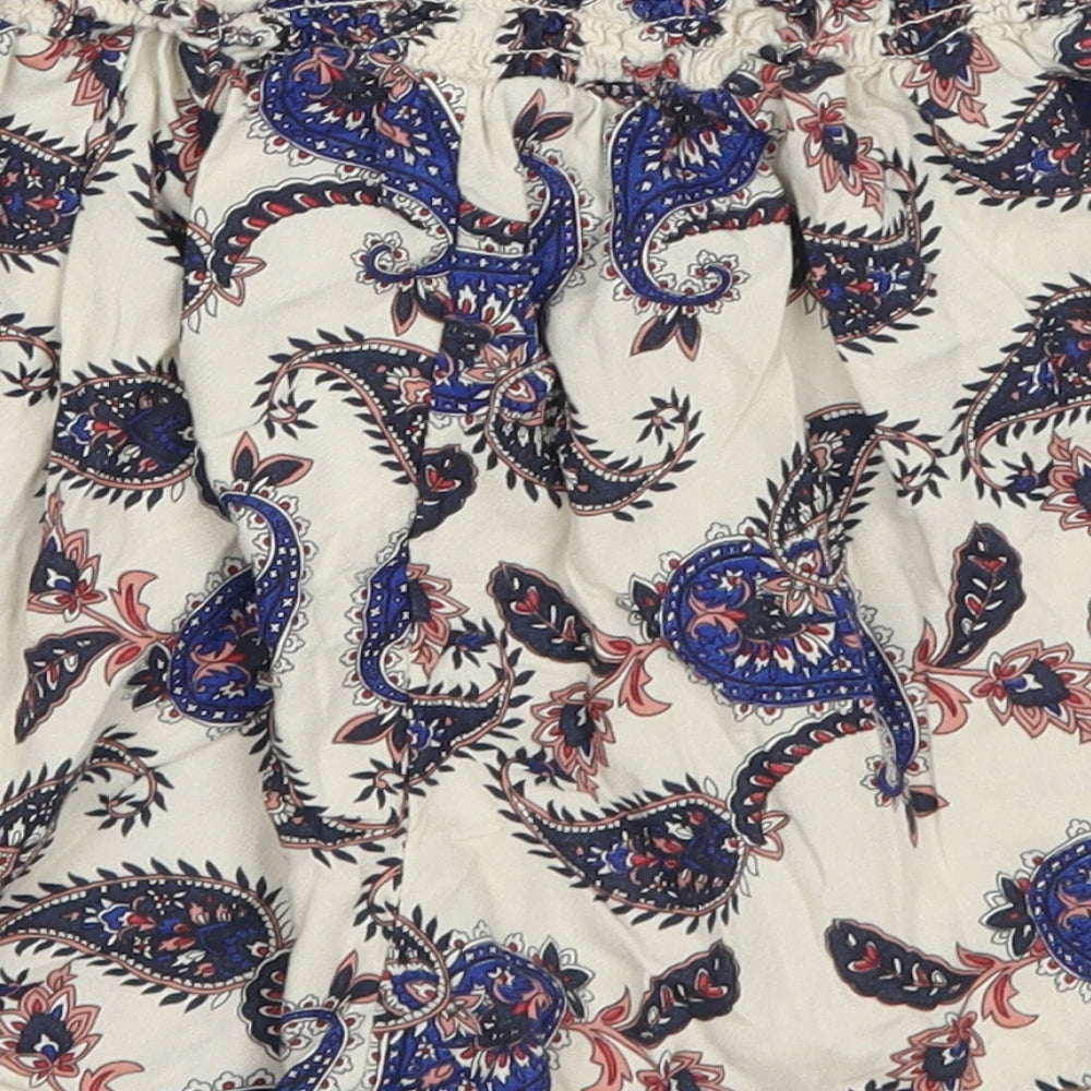 Primark Womens Ivory Paisley  Hot Pants Shorts Size 12