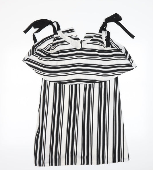 Miss Selfridge Womens Black Striped  Mini  Size 14