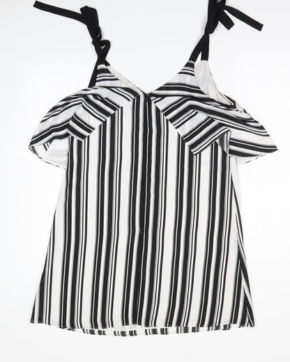 Miss Selfridge Womens Black Striped  Mini  Size 14