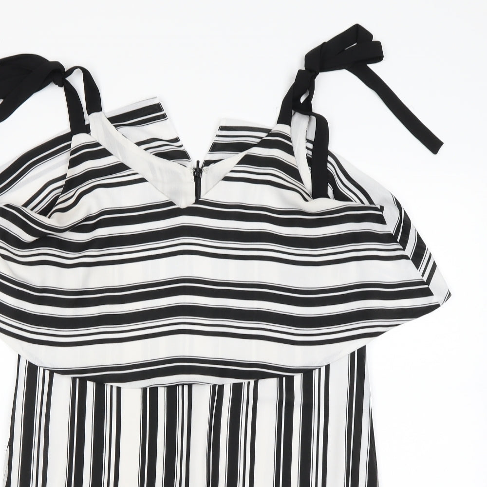 Miss Selfridge Womens Black Striped  Mini  Size 14