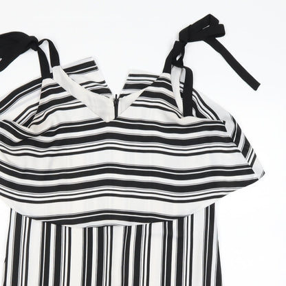 Miss Selfridge Womens Black Striped  Mini  Size 14