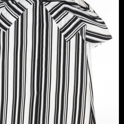 Miss Selfridge Womens Black Striped  Mini  Size 14
