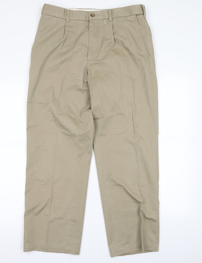 M&S Mens Beige   Dress Pants Trousers Size S L26 in