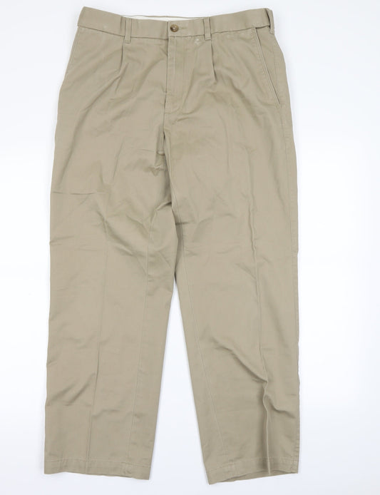 M&S Mens Beige   Dress Pants Trousers Size S L26 in