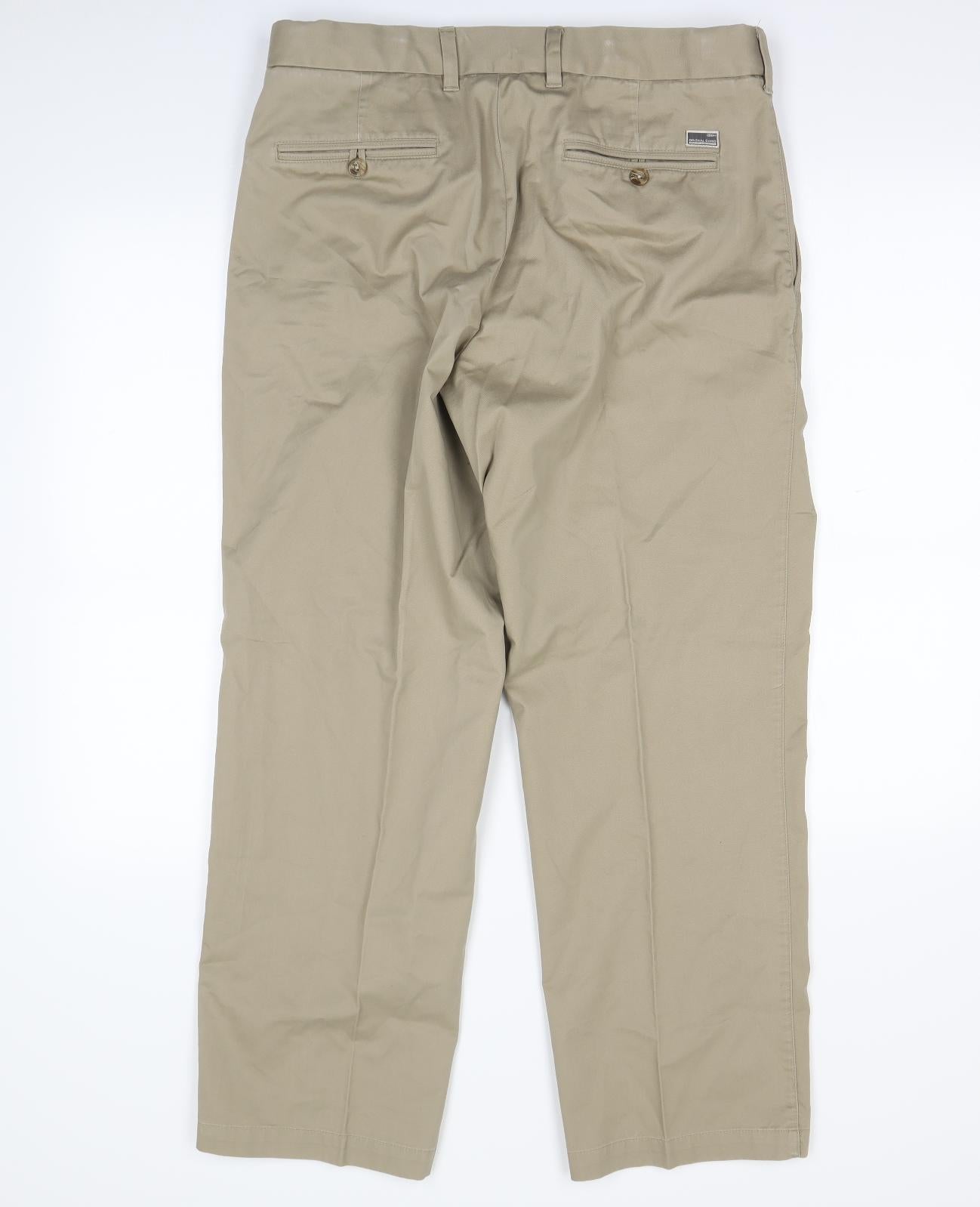 M&S Mens Beige   Dress Pants Trousers Size S L26 in