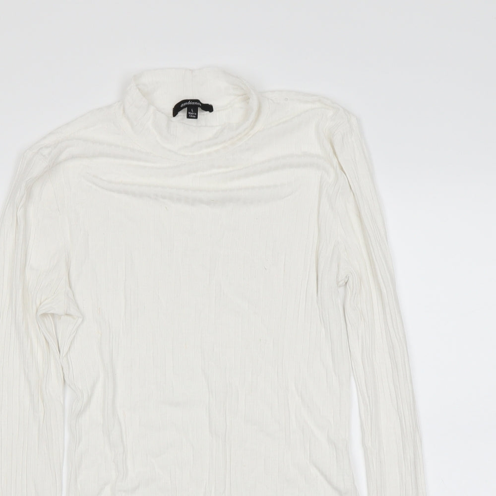 Ambience Womens White   Basic T-Shirt Size L