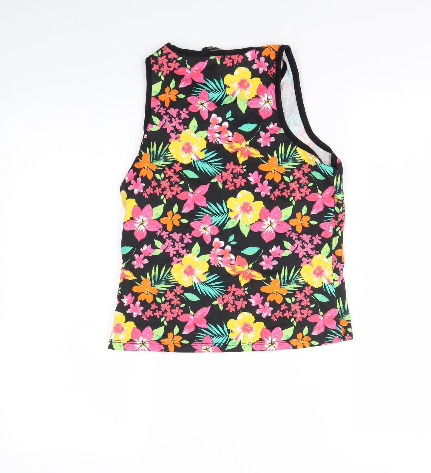 George Girls Black Floral  Basic Tank Size 11-12 Years