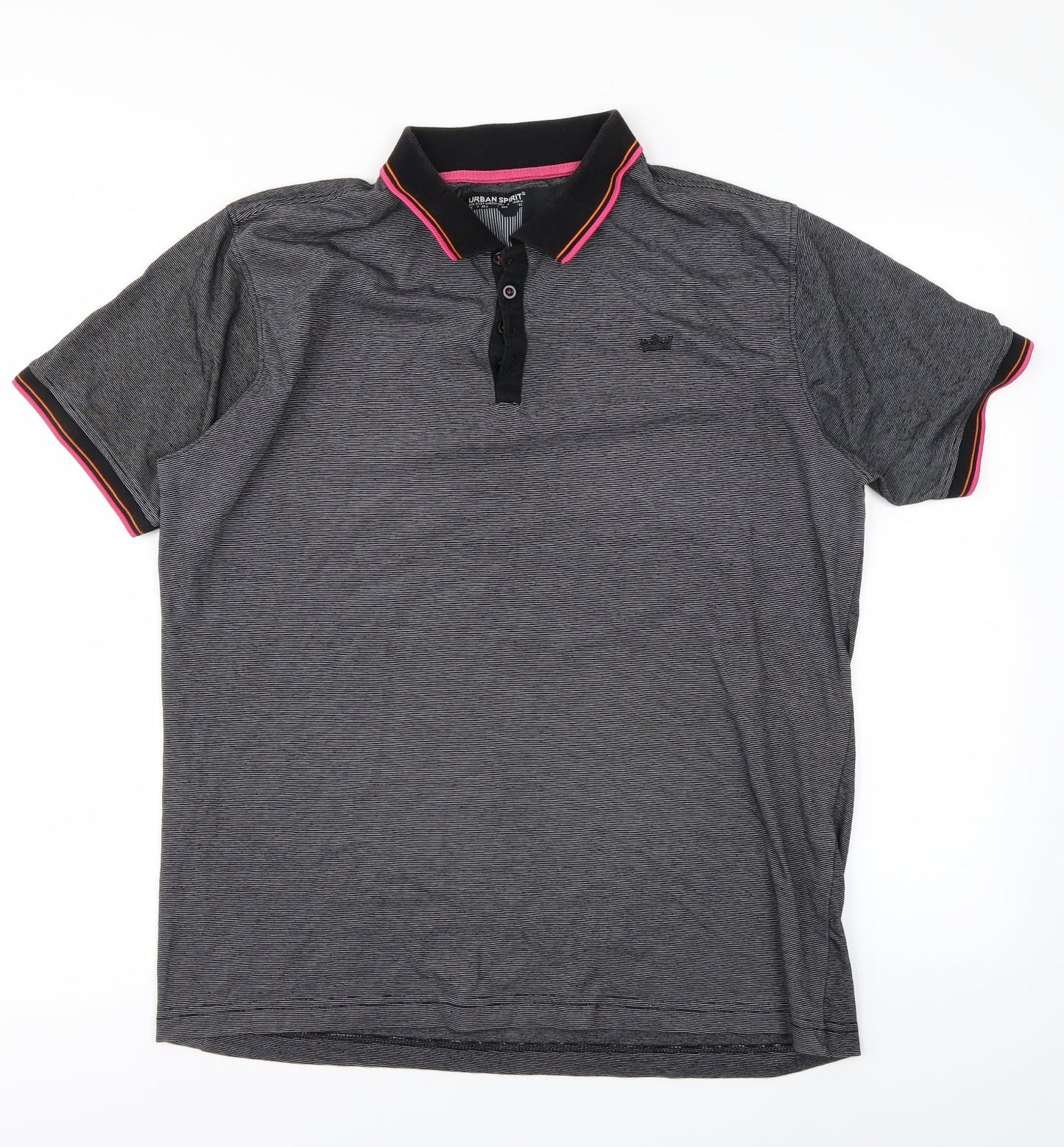 Urban Spirit Mens Black    Polo Size L