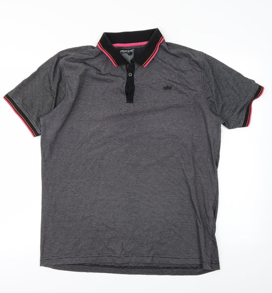 Urban Spirit Mens Black    Polo Size L