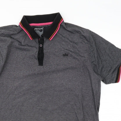 Urban Spirit Mens Black    Polo Size L