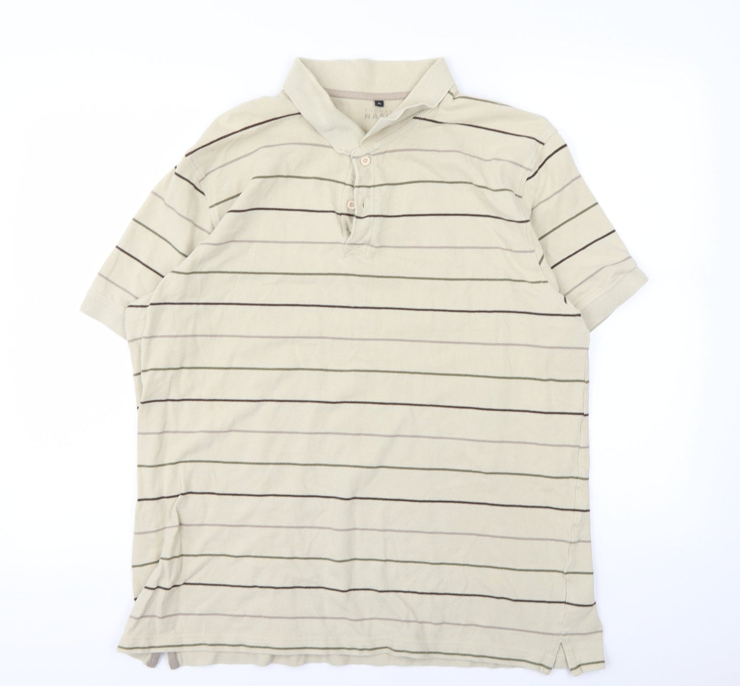 Preworn Mens Beige Striped   Polo Size XL