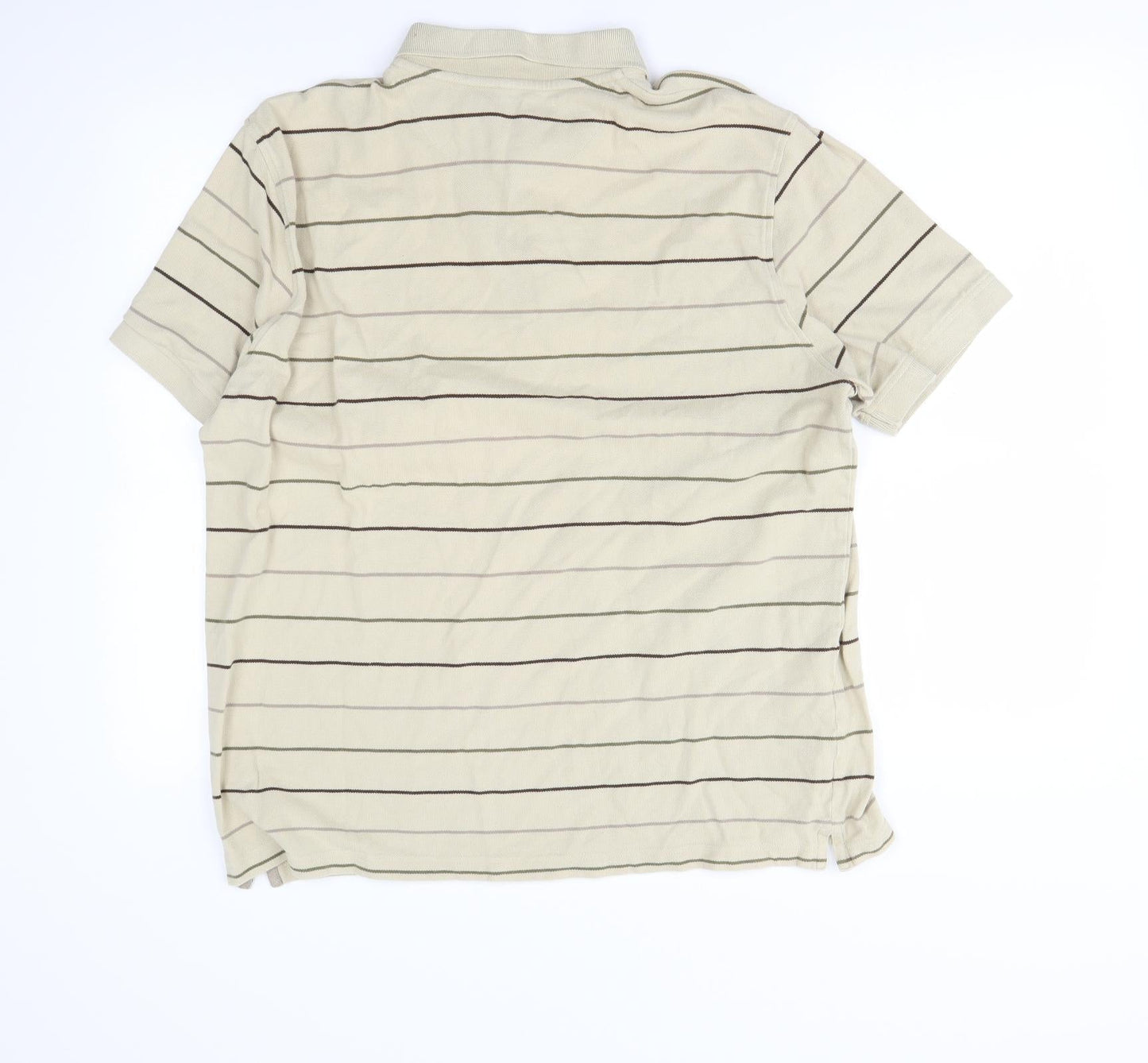 Preworn Mens Beige Striped   Polo Size XL