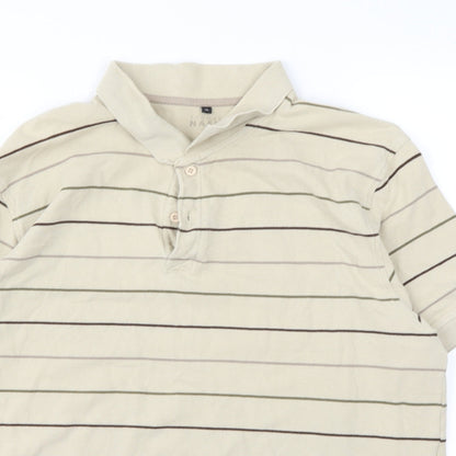Preworn Mens Beige Striped   Polo Size XL