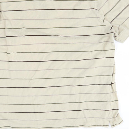 Preworn Mens Beige Striped   Polo Size XL