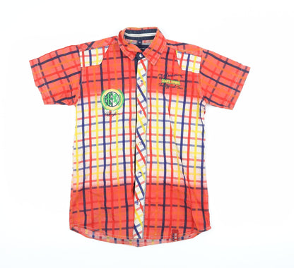 button boy Boys Red Check  Basic Button-Up Size 10 Years