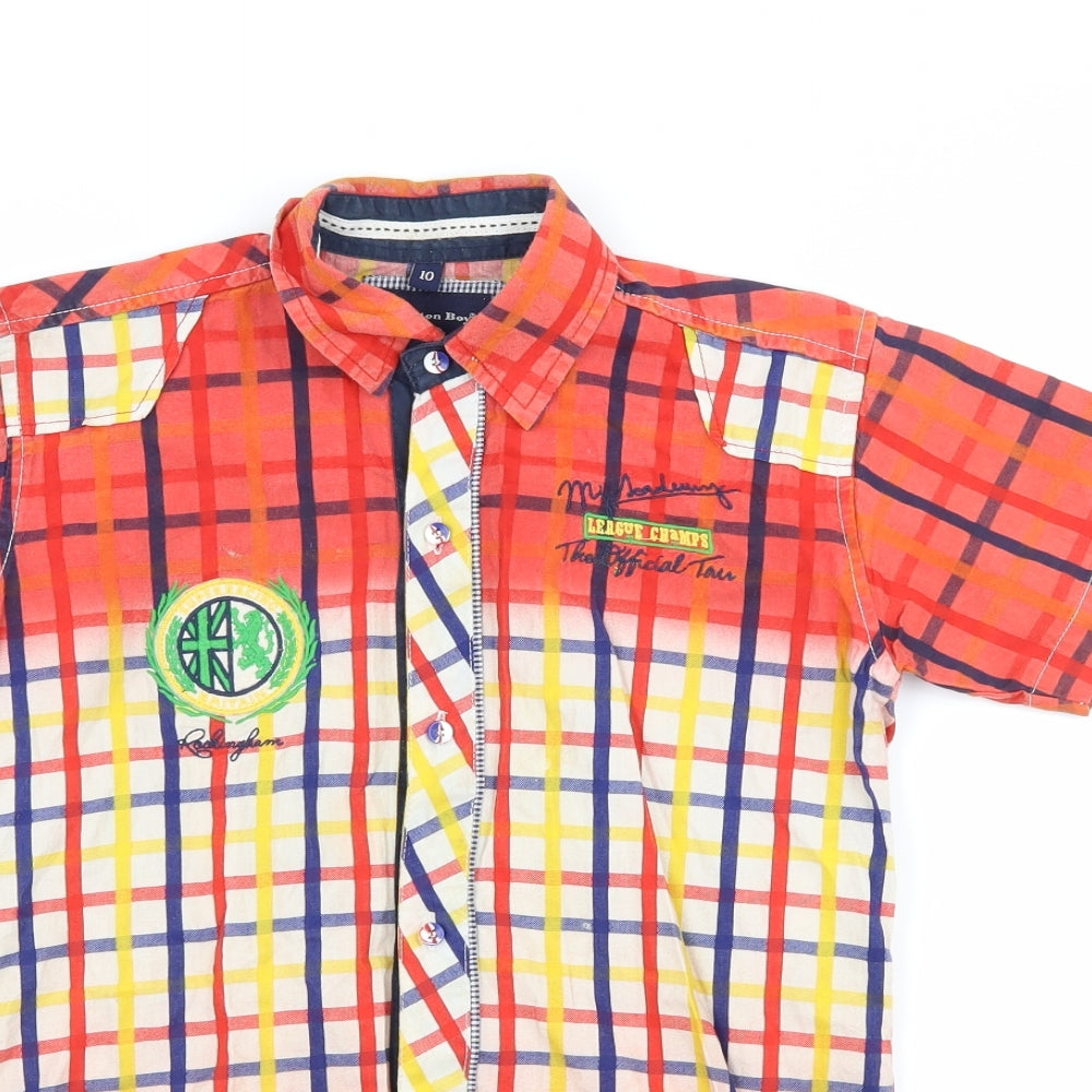 button boy Boys Red Check  Basic Button-Up Size 10 Years