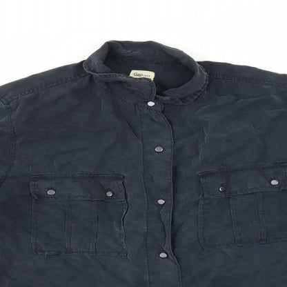 Womens UK Size L Gap Black Basic Button-Up